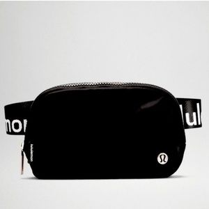 Black and white belt bag